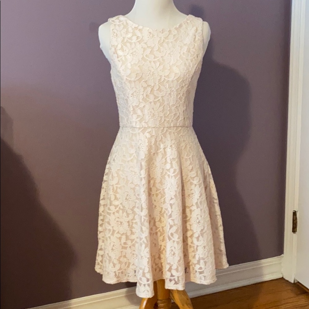 cream lace dress